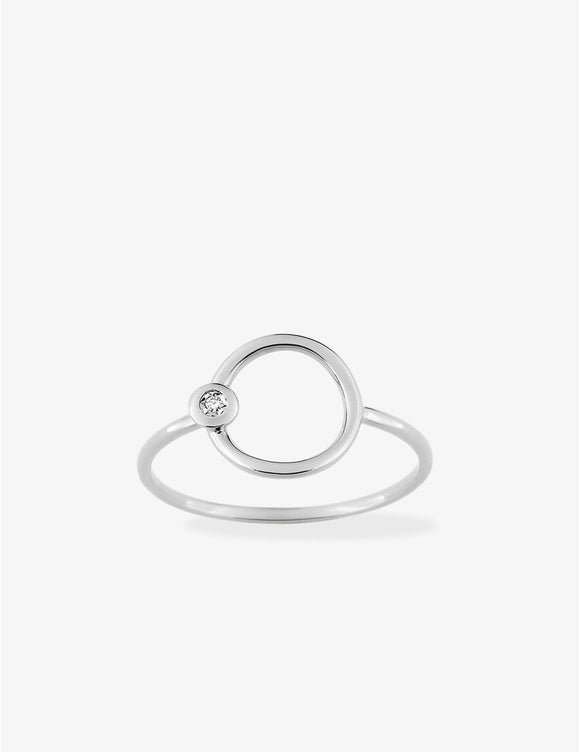 Bague or blanc 18ct et diamant 305-168