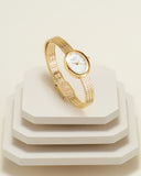 Rosefield Mini Oval dorée cadran nacre blanche