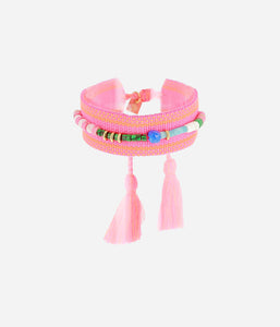 Bracelet ZAG Malaga en tissu Fuchsia