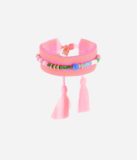 Bracelet ZAG Malaga en tissu Fuchsia