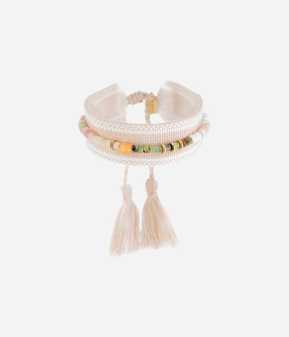 Bracelet ZAG Malaga en tissu Nude