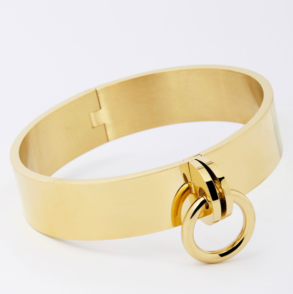 Bracelet Jonc Afra en acier doré
