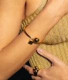 Bracelet ZAG Jonc Anica en acier doré