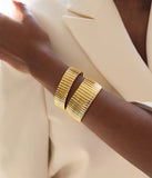 Bracelet ZAG Jonc Timéa en acier doré