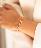 Bracelet Jonc ZAG Olympio en acier doré