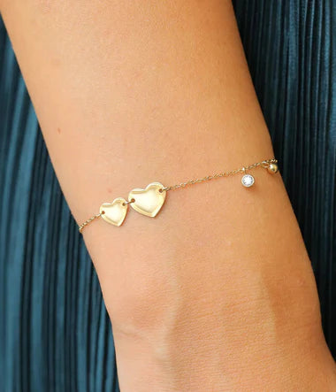 Bracelet Zag coeur Sienna en acier doré