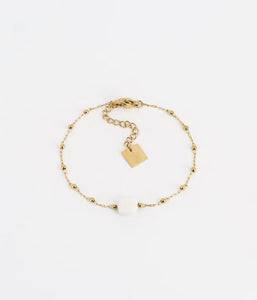 Bracelet Zag Pablo avec agate blanche