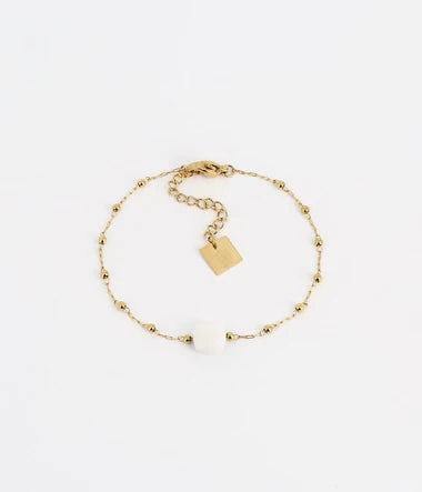 Bracelet Zag Pablo avec agate blanche