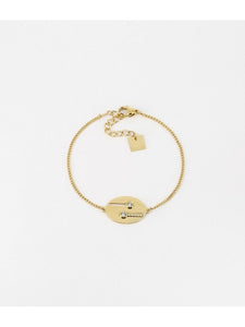 Bracelet Zag en acier doré et zirconiums SBS18575-01WHT