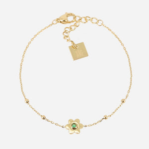 Bracelet Zag Kapsi vert en acier doré