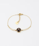 Bracelet Belle en acier doré et onyx