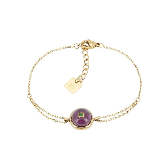 Bracelet ZAG Mirella en acier doré et améthyste