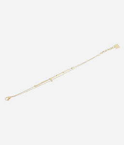 Bracelet ZAG Tube en acier doré