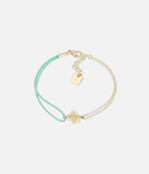 Bracelet ZAG Lyric en cordon turquoise et acier doré