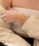 Bracelet ZAG Lyric en cordon bleu et acier doré