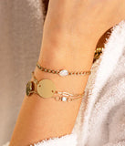 Bracelet ZAG Grazia vert en acier doré