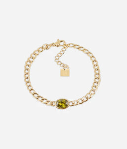 Bracelet ZAG Grazia vert en acier doré