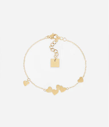 Bracelet ZAG coeurs Arisa en acier doré