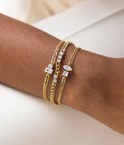 Bracelet Zag Enea en acier doré