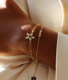 Bracelet ZAG Fleur en acier doré 840J1432