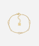 Bracelet ZAG Macari en acier doré