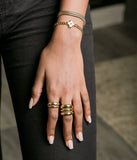 Bracelet Zag Anubis en acier doré
