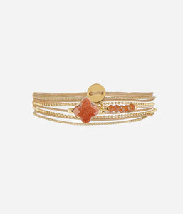 Bracelet ZAG Velaz Cognac pailleté