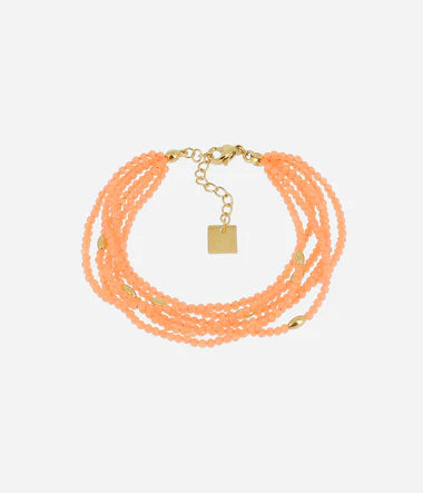 Bracelet ZAG 5 rangs Ray orange phosphorescent