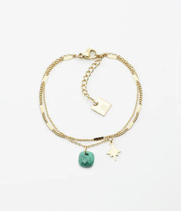 Bracelet Zag Manuréva avec Malachite