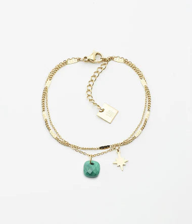 Bracelet Zag Manuréva avec Malachite