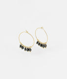Boucles d'oreilles ZAG Zoé en acier doré et onyx noir