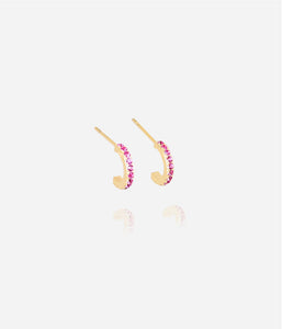 Boucles d'oreilles ZAG Créoles zirconiums fuchsia