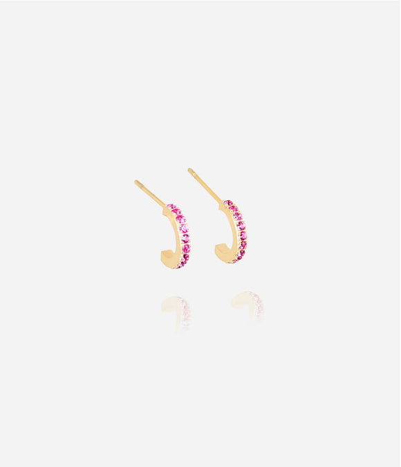 Boucles d'oreilles ZAG Créoles zirconiums fuchsia