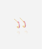 Boucles d'oreilles ZAG Créoles zirconiums fuchsia