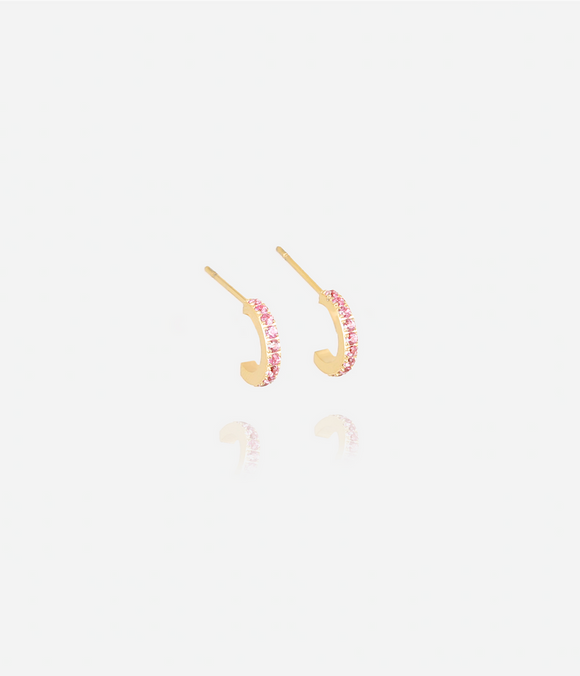 Boucles d'oreilles ZAG Créoles zirconiums roses