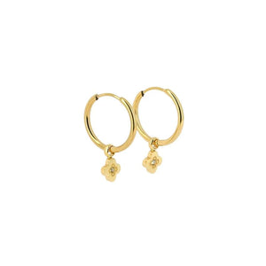 Boucles d'oreilles ZAG fleur en acier doré