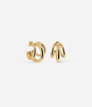 Boucles d'oreilles ZAG Trilogy en acier doré