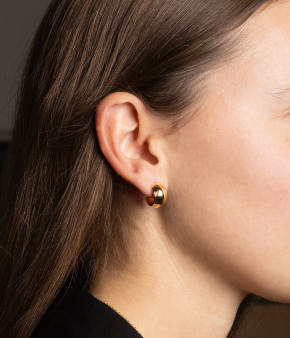 Boucles d'oreilles créoles ZAG Barbarie en acier doré