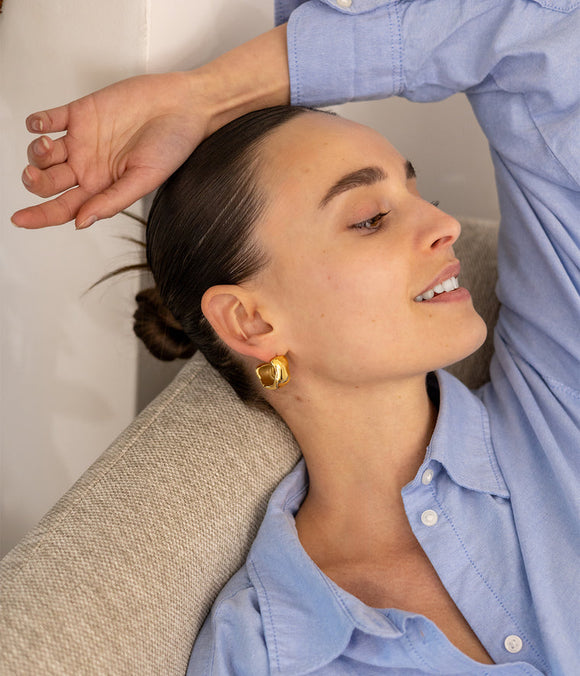 Boucles d'oreilles créoles ZAG Orsay M en acier doré
