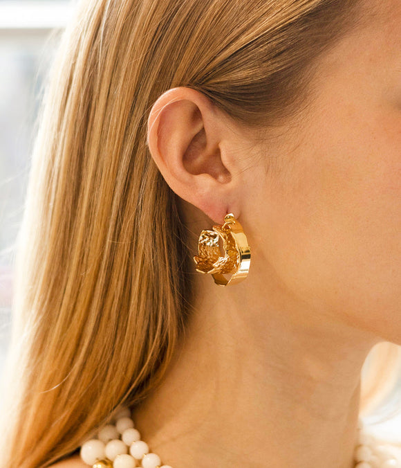 Boucles d'oreilles créoles ZAG Danielle en acier doré