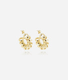 Boucles d'oreilles créoles ZAG Swirl en acier doré