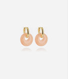 Boucles d'oreilles créoles ZAG Chroma Nude en acier doré