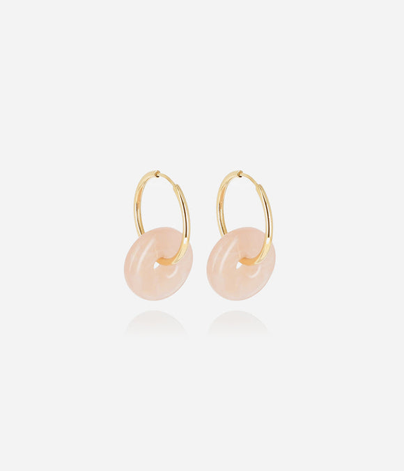 Boucles d'oreilles ZAG Shane en acier doré et résine Nude