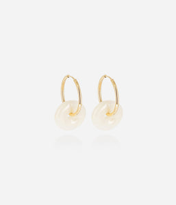 Boucles d'oreilles ZAG Shane en acier doré et résine Blanche