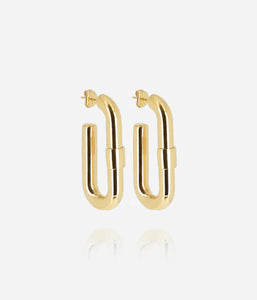 Boucles d'oreilles créoles ZAG Lafra en acier doré