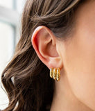 Boucles d'oreilles ZAG Ermina en acier doré