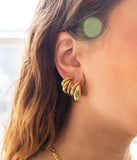 Boucles d'oreilles créoles ZAG Chika en acier doré