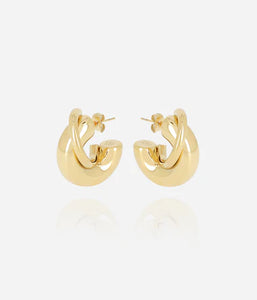 Boucles d'oreilles créoles ZAG Chika en acier doré