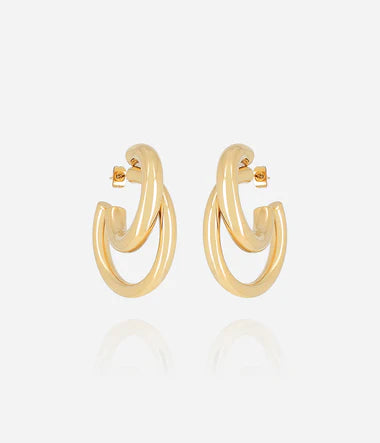 Boucles d'oreilles créoles ZAG Kaylee en acier doré