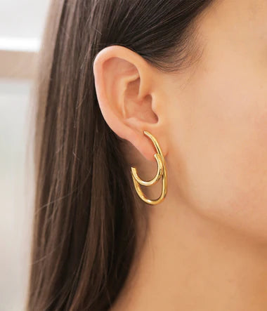 Boucles d'oreilles ZAG Augusta en acier doré